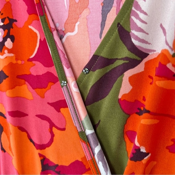 Curations Faux Wrap Floral Maxi Dress 2XP Elastic Waist 3/4 Sleeve 091224 - Picture 5 of 11